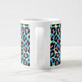 Neon Leopard Spots Patroon Grote Koffiekop (Achterkant)