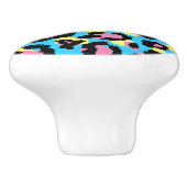 Neon Leopard Spots Patroon Keramische Knop (Zijkant)