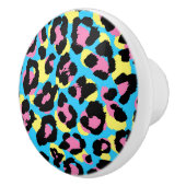 Neon Leopard Spots Patroon Keramische Knop (Rechts)
