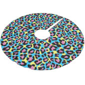 Neon Leopard Spots Patroon Kerstboom Rok (Gekanteld)