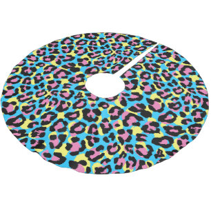 Neon Leopard Spots Patroon Kerstboom Rok
