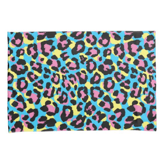 Neon Leopard Spots Patroon Kussensloop (Voorkant-Rechts)