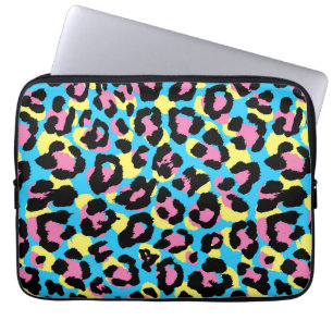 Neon Leopard Spots Patroon Laptop Sleeve