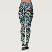 Neon Leopard Spots Patroon Leggings (Achterkant)