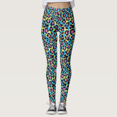 Neon Leopard Spots Patroon Leggings (Voorkant)