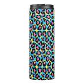 Neon Leopard Spots Patroon Thermosbeker (Achterkant)