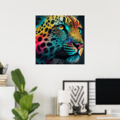 Neon Leopard Wall Art Poster (Thuiskantoor)