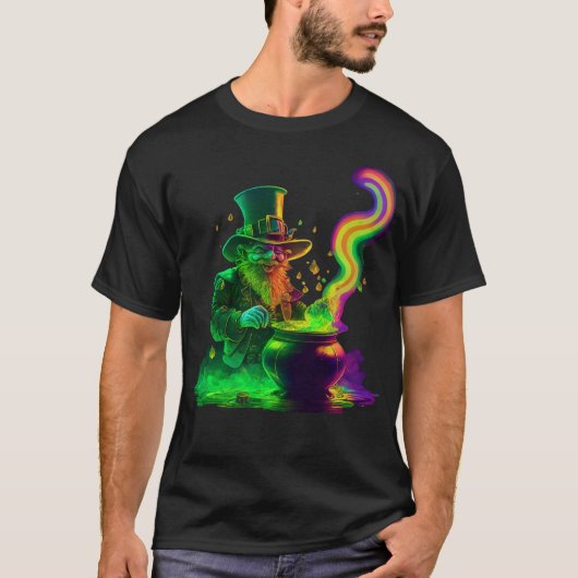 Neon Leprechaun Rainbow T-shirt (Voorkant)