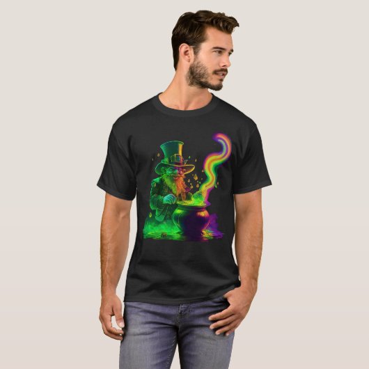 Neon Leprechaun Rainbow T-shirt (Voorkant volledig)