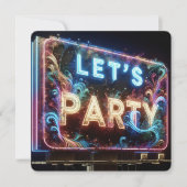 Neon Let's Party Billboard Kaart (Voorkant)