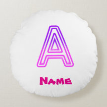 Neon Letter A Monogram Glanzend Paars Roze Initiaa