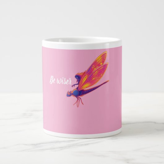 Neon Libelle mok– Esthetische Natuur Transforma Grote Koffiekop (Voorkant)