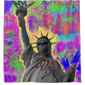 Neon Liberty Graffiti Douchegordijn (Voorkant)