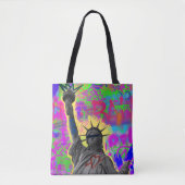 Neon Liberty Graffiti Tote Bag (Voorkant)