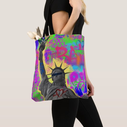 Neon Liberty Graffiti Tote Bag (Dichtbij)