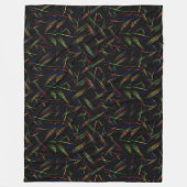 Neon Licht Abstract Kunst Dekbed Fleece Deken (Voorkant)