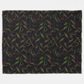 Neon Licht Abstract Kunst Dekbed Fleece Deken (Voorkant (Horizontaal))