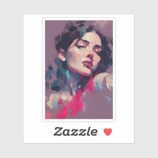Neon Licht Abstract Portret Sticker (Vel)