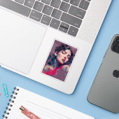 Neon Licht Abstract Portret Sticker (Laptop met iPhone)