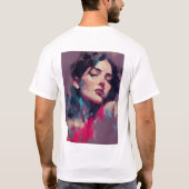 Neon Licht Abstract Portret T-shirt (Achterkant)