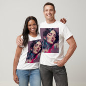 Neon Licht Abstract Portret T-shirt (Unisex)
