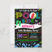 Neon licht de uitnodiging van de nachtpool op (Voorkant)