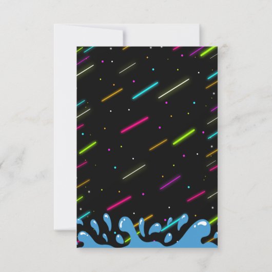 Neon licht de uitnodiging van de nachtpool op (Achterkant)