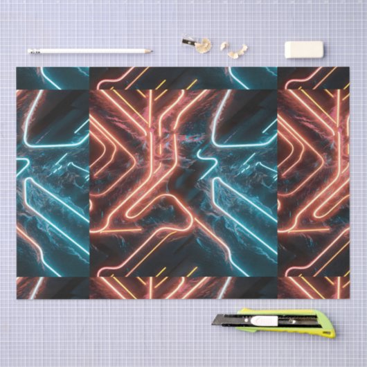 Neon licht patroon tissuepapier (Craft)