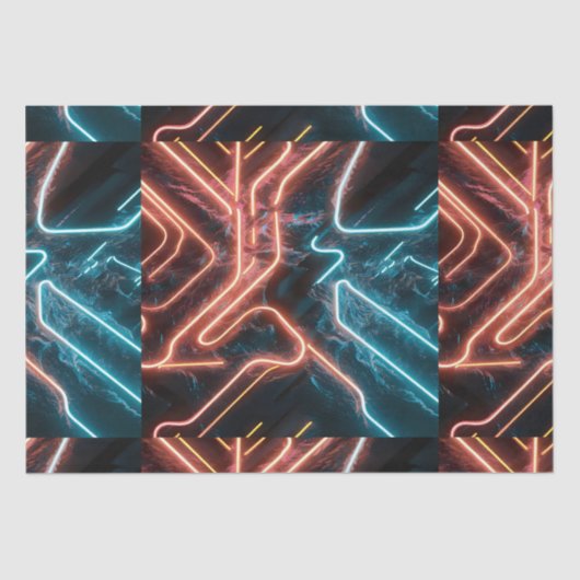 Neon licht patroon tissuepapier (Voorkant)