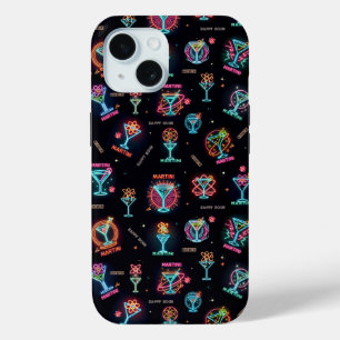 Neon Licht Space Age Atomic Martini Cocktails Prin iPhone 15 Case