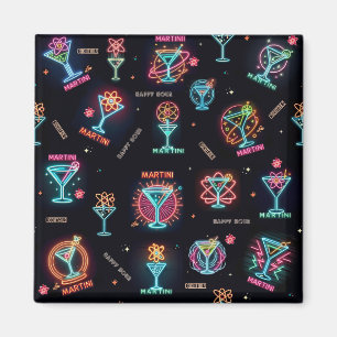 Neon Licht Space Age Atomic Martini Cocktails Prin Magneet