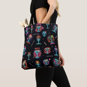 Neon Licht Space Age Atomic Martini Cocktails Prin Tote Bag