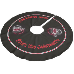 Neon Licht Stijl Kerstman met Zonnebril Naam Prett Kerstboom Rok