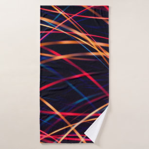 Neon licht textuur met lange blootstelling.abstrac badhanddoek
