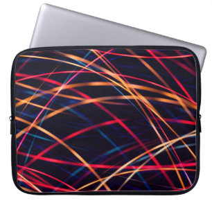 Neon licht textuur met lange blootstelling.abstrac laptop sleeve