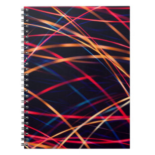 Neon licht textuur met lange blootstelling.abstrac notitieboek