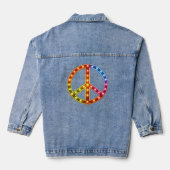 Neon Licht Vredes Teken Unisex Denim Jacket (Achterkant)