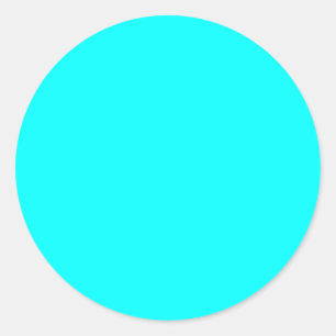 Neon lichtblauw 00ffer ronde sticker
