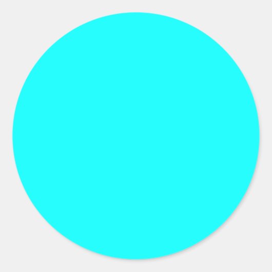 Neon lichtblauw 00ffer ronde sticker (Voorkant)