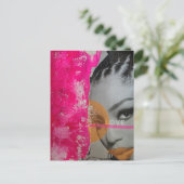 Neon Liefde Dame Mixed Media Collage  Briefkaart (Staand voorkant)