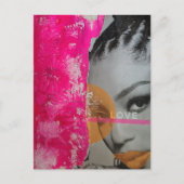 Neon Liefde Dame Mixed Media Collage  Briefkaart (Voorkant)