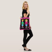 Neon Liefde Fun Retro Lief Kunst Ontwerp Tote Bag (Op model)
