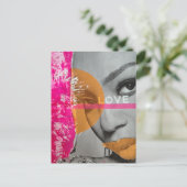Neon Liefde Vrouw Mixed Media Collage  Briefkaart (Staand voorkant)