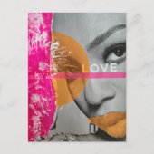 Neon Liefde Vrouw Mixed Media Collage  Briefkaart (Voorkant)