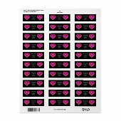 Neon Liefdeshart Kerstmis Etiket (Full Sheet)