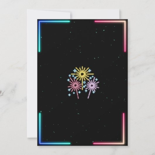Neon Light 14e verjaardag uitnodiging (Achterkant)