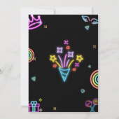 Neon Light 29e verjaardag uitnodiging (Achterkant)