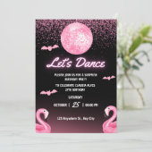 Neon Light Adult Disco verjaardagsfeestuitnodiging Kaart (Staand voorkant)