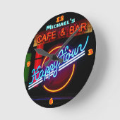 Neon Light BAR CAFE Custom SIGN Happy hour Ronde Klok (Hoek)