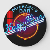 Neon Light BAR gepersonaliseerde teken Man Cave
 Grote Klok (Voorkant)